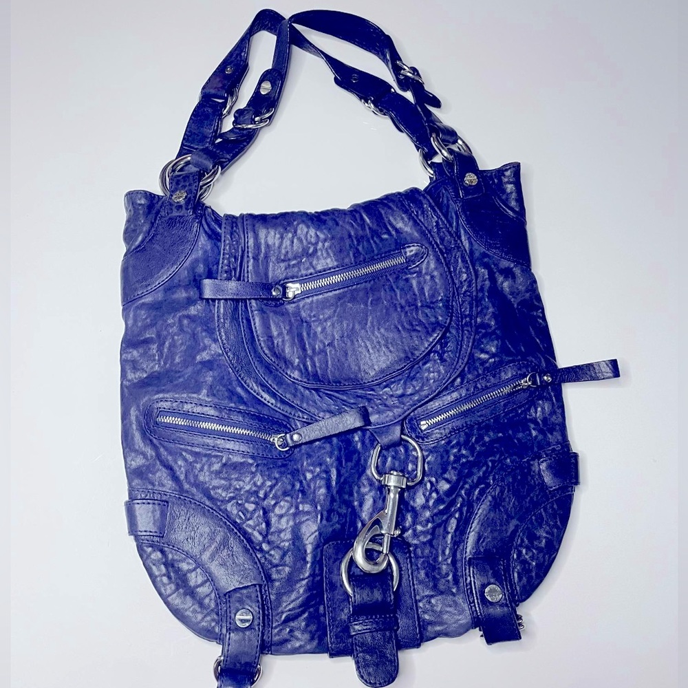 Like new trendy bright blue Boss bag